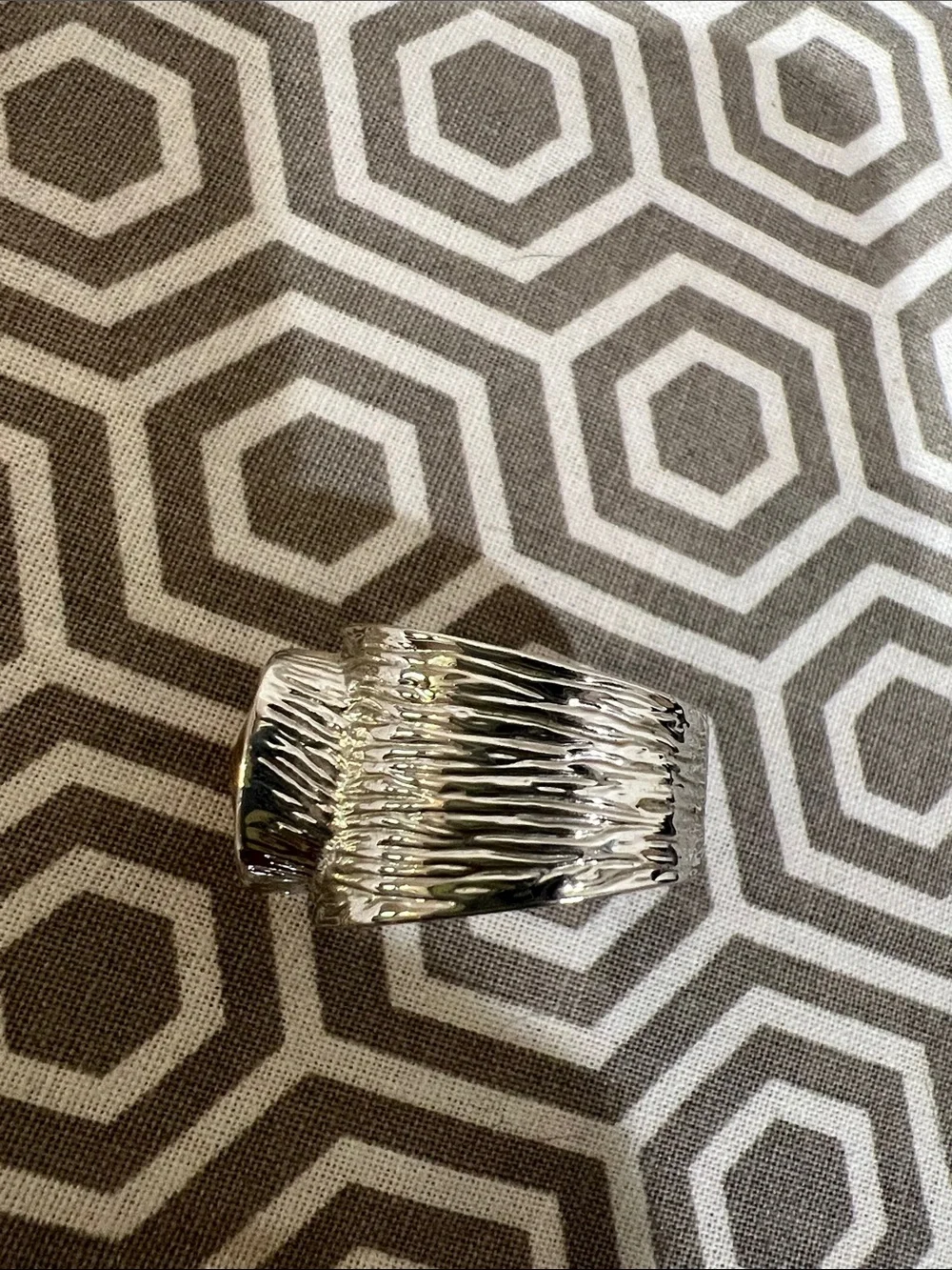 Lia Sophia Silver Tone Ring with peach colored Gemstone
